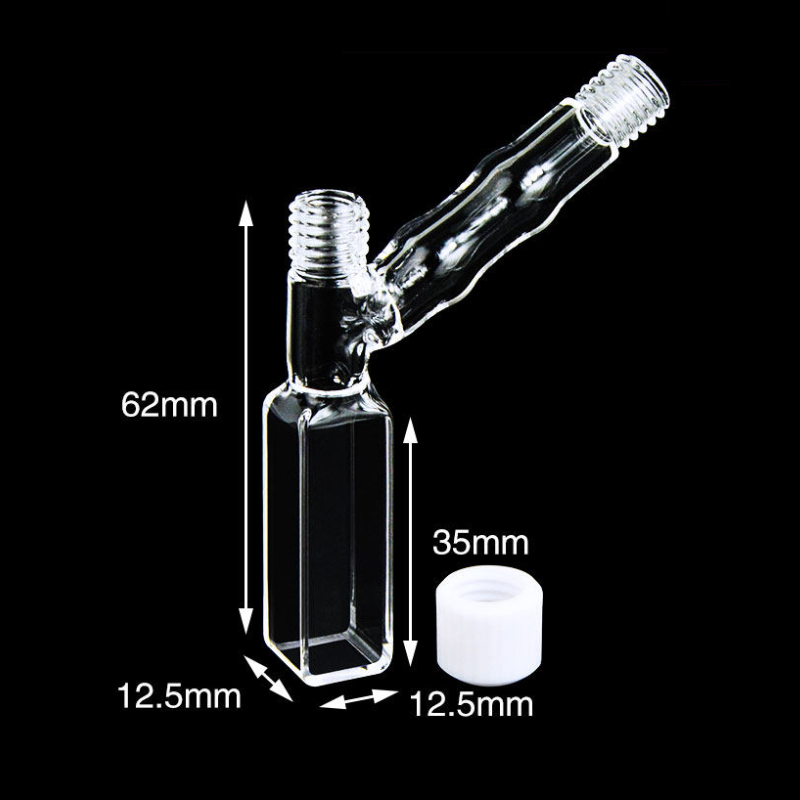 UV quartz double-necks marco cuvettes with PTFE screw cap, lightpath 10 mm