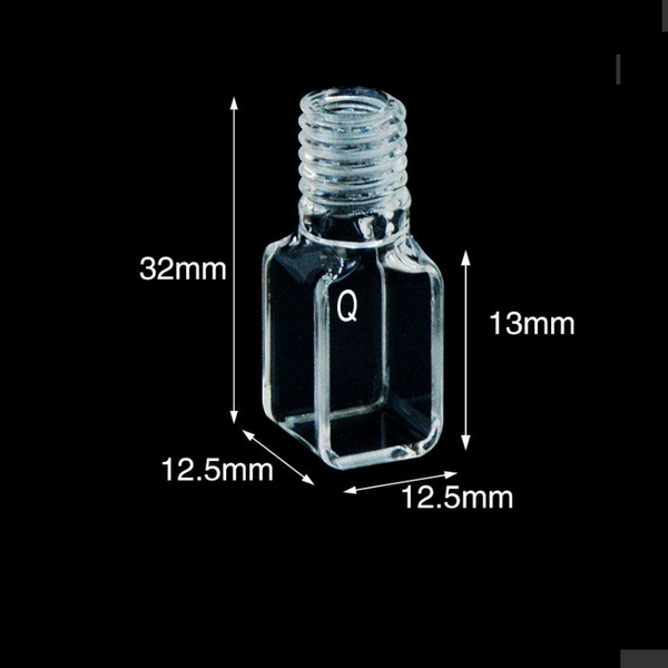 IR-Quarz-Kurzmikroküvette mit Schraubverschluss, 4 transparenten Fenstern, Laborxing