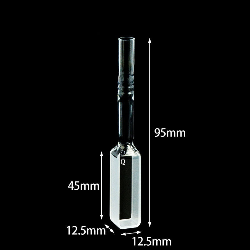 UV quartz macro volume cuvette with quartz-to-pyrex graded tube , lightpath 10 mm