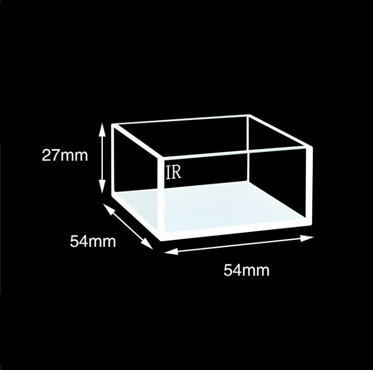 IR-Quarz-Makroküvette, Lichtweg 50 mm, 4 klare Fenster