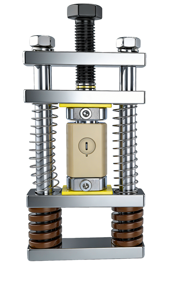 Single-stud Raman testing cell for solid-state battery, Model GT17