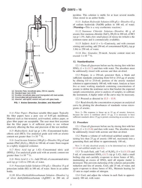 Arsengenerator gem. nach ASTM D 2972/15, 250 ml Laborxing