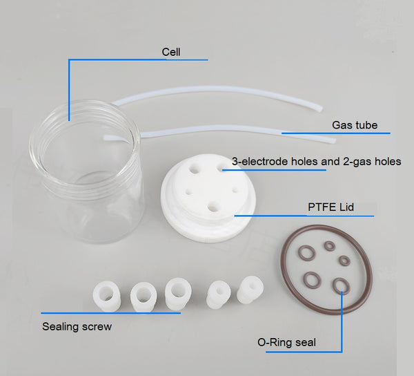 Standard sealed electrochemical cell with 5 holes, capacity 30 to 1.000 ml Laborxing