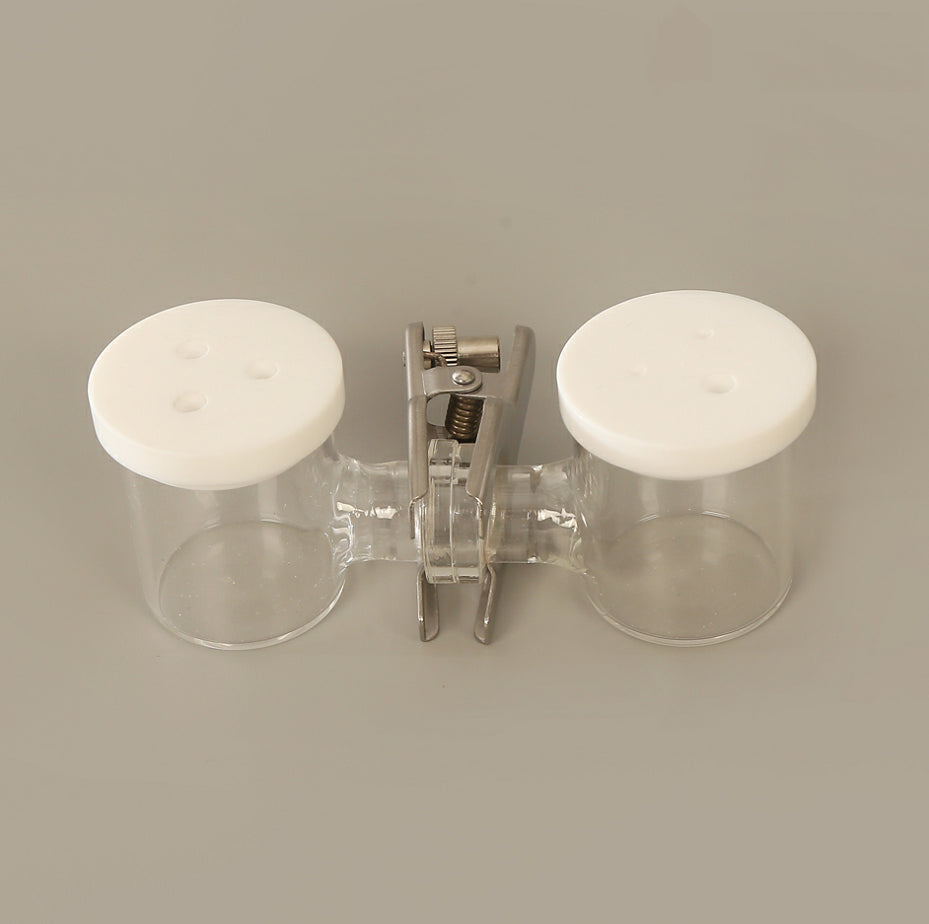 Dual chamber H-cell membrane electrochemical reactor, capacity 50 to 500 ml