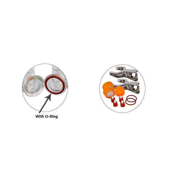 Dual chamber H-cell membrane reactor for microbial fuel cell (MFC), capacity 100 to 1000 ml Laborxing