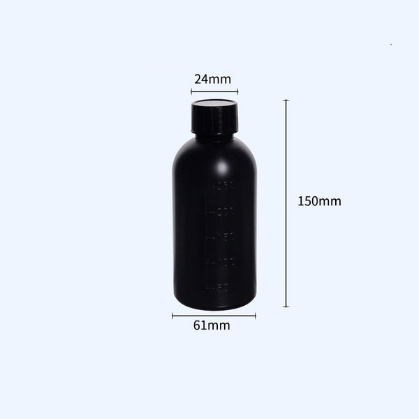 Bottiglie a bocca stretta con tappo a vite, plastica HDPE, nero, capacità da 250 ml a 1.000 ml Laborxing