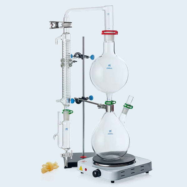 Aparato de destilación al vapor de aceites esenciales, juego completo de vasos, de 500 a 2.000 ml Laborxing