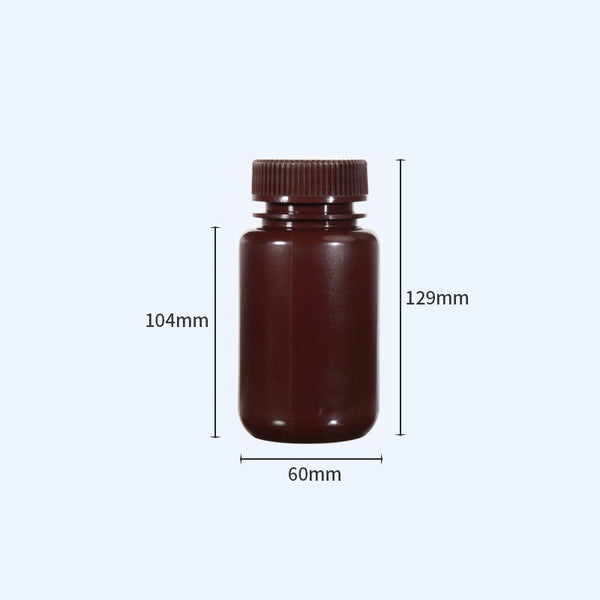 Wide mouth bottles with screw cap, Plastic PP ,brown, capacity 8 ml to 1000 ml Laborxing