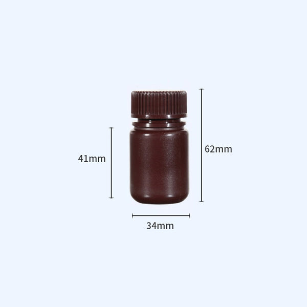 Flacons à col large avec bouchon à vis, Plastique PP, marron, capacité 8 ml à 1000 ml Laborxing