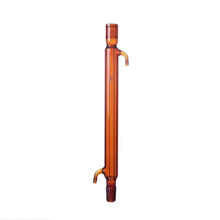 Liebig condenser with Joint, brown glass, length 200 mm to 500 mm.