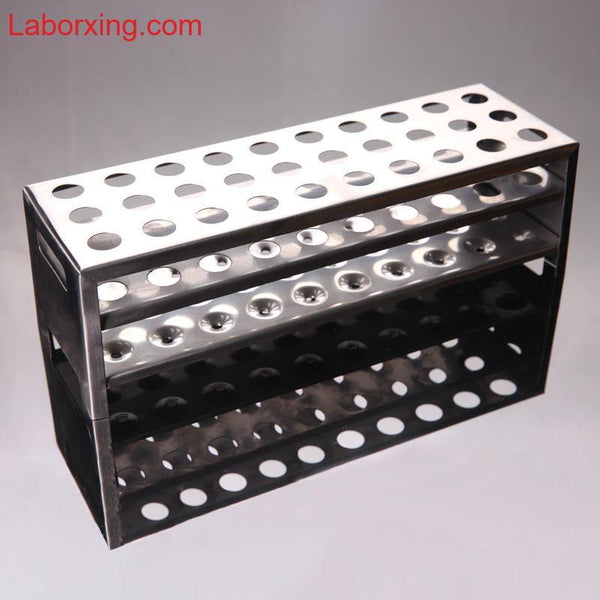 Soporte para tubos de ensayo de 30 ranuras, acero inoxidable Laborxing