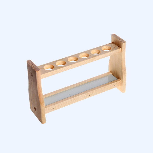 Soporte de madera para tubos colorimétricos, ranuras 6 a 12, para volumen de 25 a 100 ml Laborxing