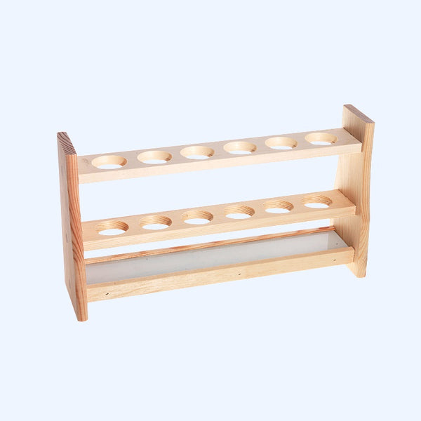 Soporte de madera para tubos colorimétricos, ranuras 6 a 12, para volumen de 25 a 100 ml Laborxing