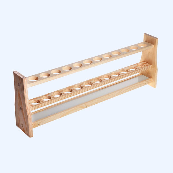 Soporte de madera para tubos colorimétricos, ranuras 6 a 12, para volumen de 25 a 100 ml Laborxing