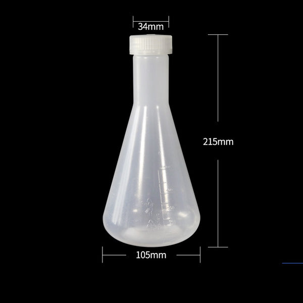 Matraz Erlenmeyer con tapón de rosca, Plástico PP, capacidad 125 ml a 500 ml Laborxing