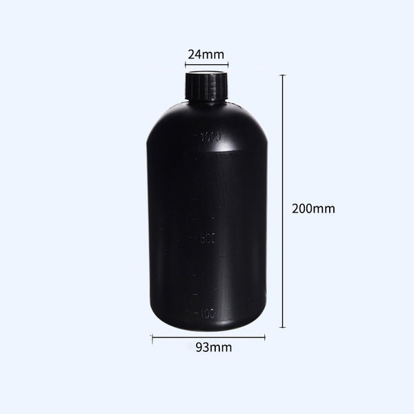 Flacons à col étroit avec bouchon à vis, Plastique HDPE, noir, capacité 250 ml à 1.000 ml Laborxing