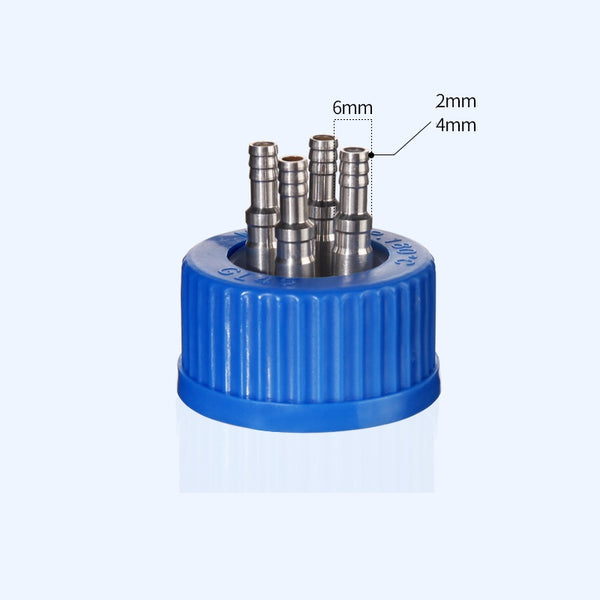 Tapón rosca GL45 con distribuidor múltiple para frascos HPLC Laborxing