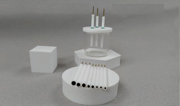 Électrodes de travail à disque en carbone vitreux avec tige en PTFE Laborxing