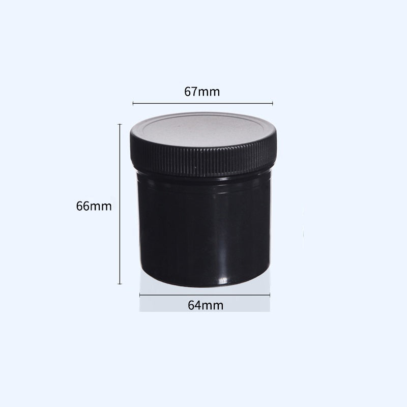 Wide-neck jar , Plastic HDPE, black, capacity 100 ml to 500 ml