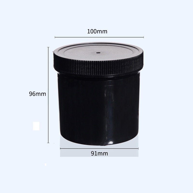 Wide-neck jar , Plastic HDPE, black, capacity 100 ml to 500 ml