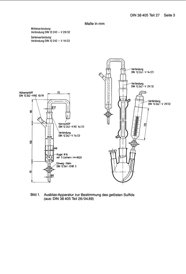 Apparatus for determination of dissolved sulphide, acc. to DIN 38405 -27 Laborxing