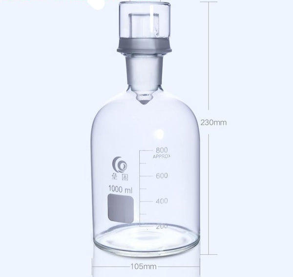 Bod Bottle con coperchio, vetro trasparente, da 125 ml a 1.000 ml Laborxing