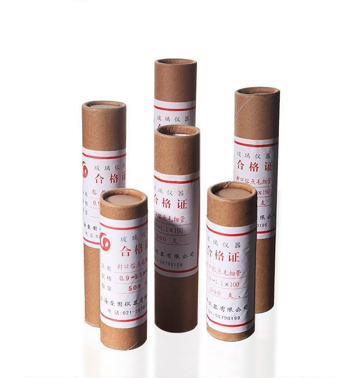 Capillary tubes, length 80 to 200 mm, 500 units/pack