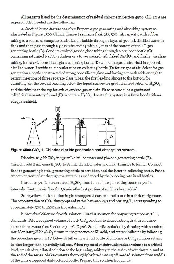 Método yodométrico para la determinación de dióxido de cloro, acc. a APhA Laborxing