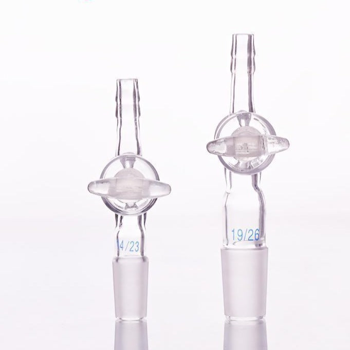 Connecting adapter with hose connector and stopcock Laborxing