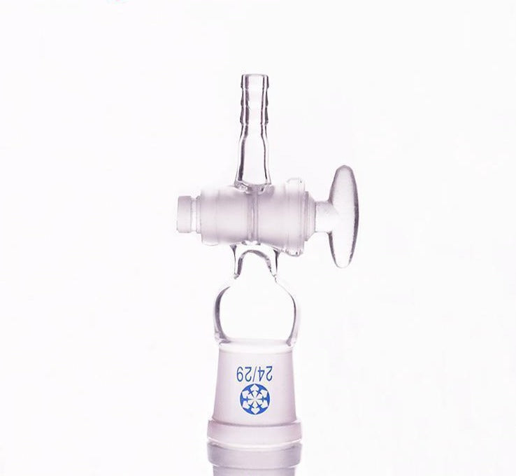 Connecting adapter with joint socket, hose connector and stopcock Laborxing