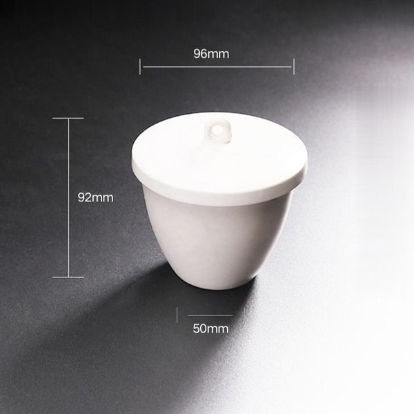Crucible with cover, porcelain, capacity 5 to 300 ml