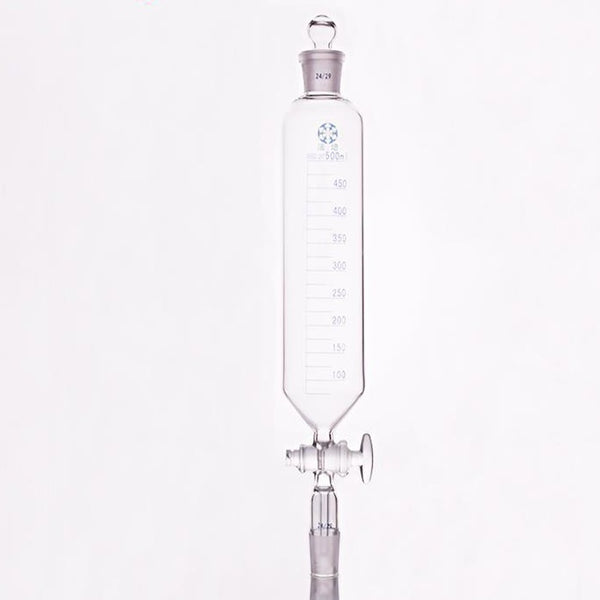 Embudo cuentagotas cilíndrico con llave de paso y tapón, graduado, de 50 a 1.000 ml Laborxing