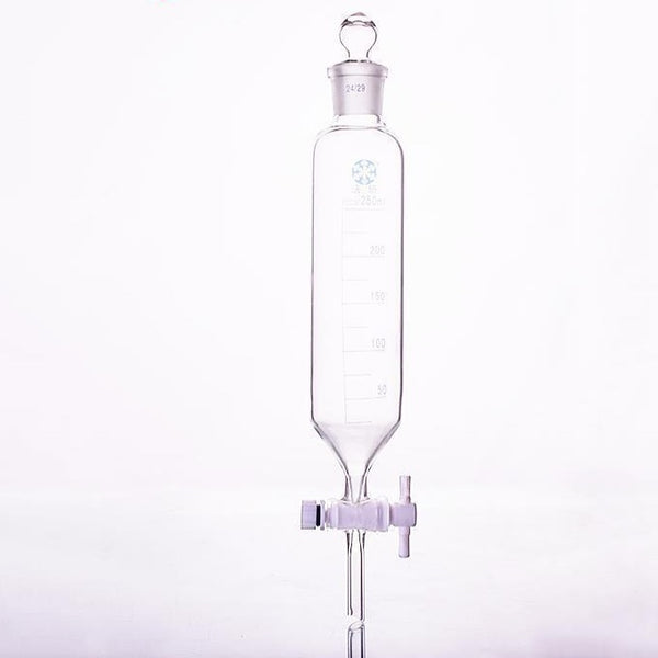 Zylindrischer Scheidetrichter mit PTFE-Hahn, graduiert, Fassungsvermögen 50 ml bis 1.000 ml Laborxing