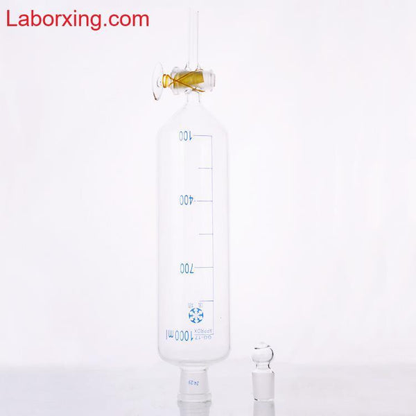 Embudo de decantación cilíndrico con llave de paso y tapón, graduado, de 50 a 1.000 ml Laborxing