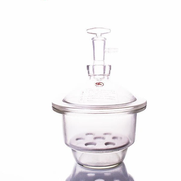 Desecador al vacío con tubo y llave de paso, vidrio transparente Laborxing