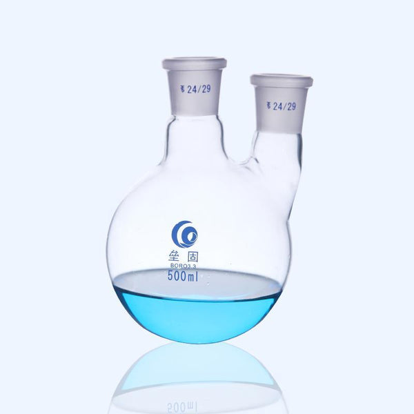 Matraz de fondo redondo de dos bocas, bocas laterales paralelas, de 250 ml a 20.000 ml Laborxing