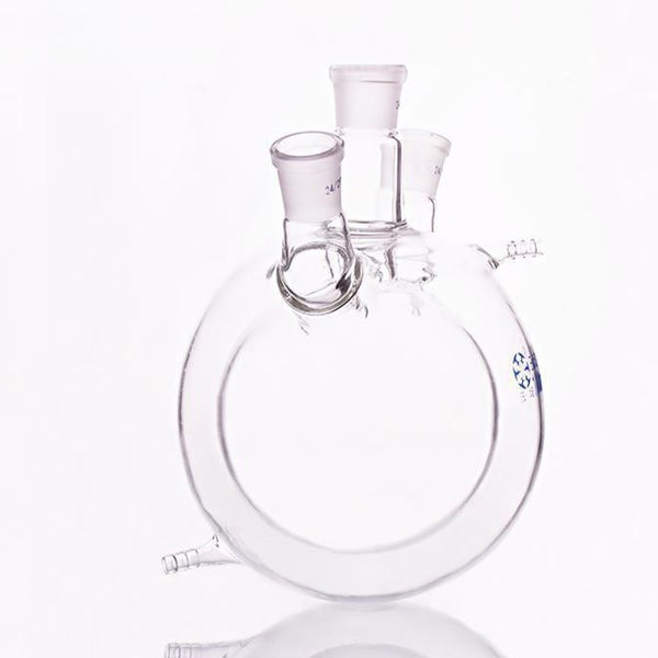 Double jacketed three-necked round-bottom flask, capacity 500 to 2.000 ml Laborxing