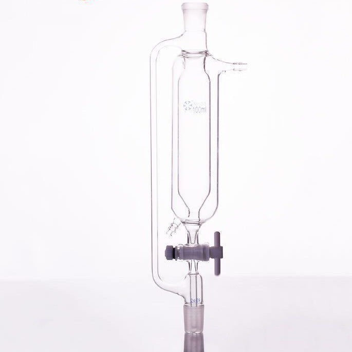 Double jacketed dropping funnel with pressure compensation and PTFE stopcock, 50 ml to 2.000 ml Laborxing