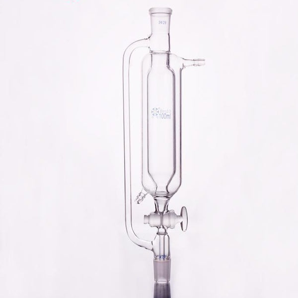 Double jacketed dropping funnel with pressure compensation and glass stopcock, 50 ml to 2.000 ml Laborxing