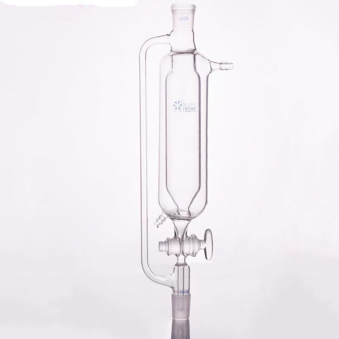 Double jacketed dropping funnel with pressure compensation and glass s ...