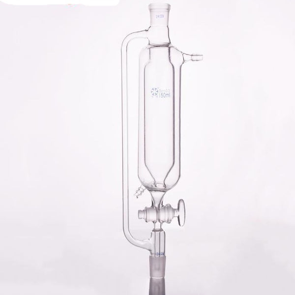 Double jacketed dropping funnel with pressure compensation and glass stopcock, 50 ml to 2.000 ml Laborxing