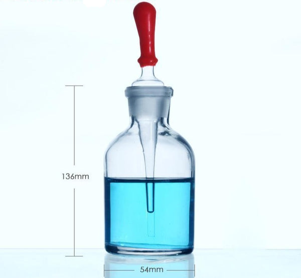 Frasco conta-gotas com pipeta, vidro transparente, 30 ml a 125 ml Laborxing