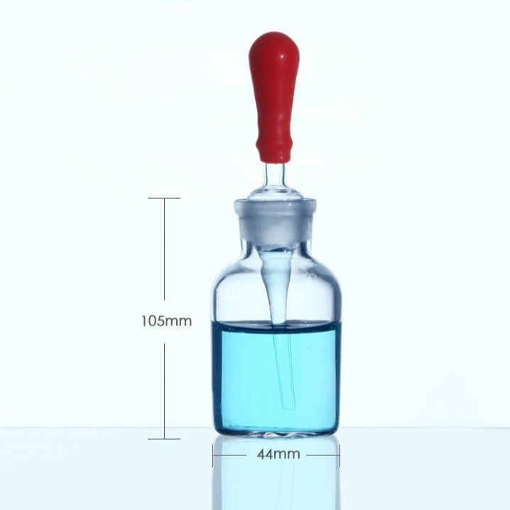 Dropper bottle with pipette, clear glass, 30 ml to 125 ml