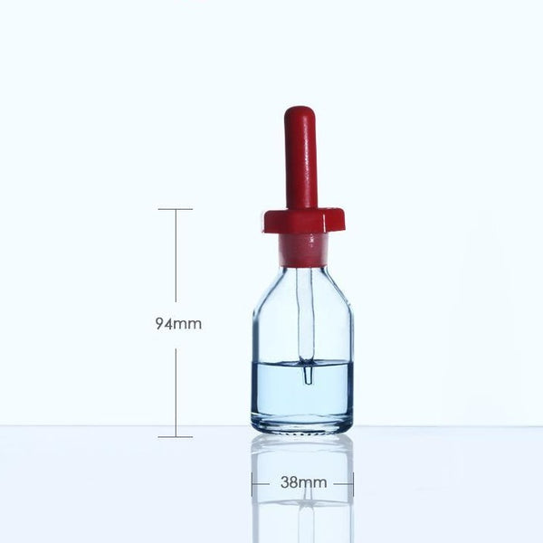 Frasco cuentagotas con pipeta y tapa, vidrio transparente, de 30 ml a 125 ml Laborxing