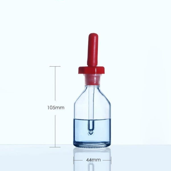 Flacon compte-gouttes avec pipette et couvercle, verre transparent, 30 ml à 125 ml Laborxing