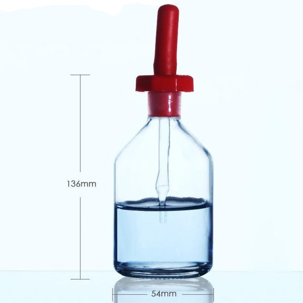 Dropper bottle with pipette and cover, clear glass, 30 ml to 125 ml Laborxing