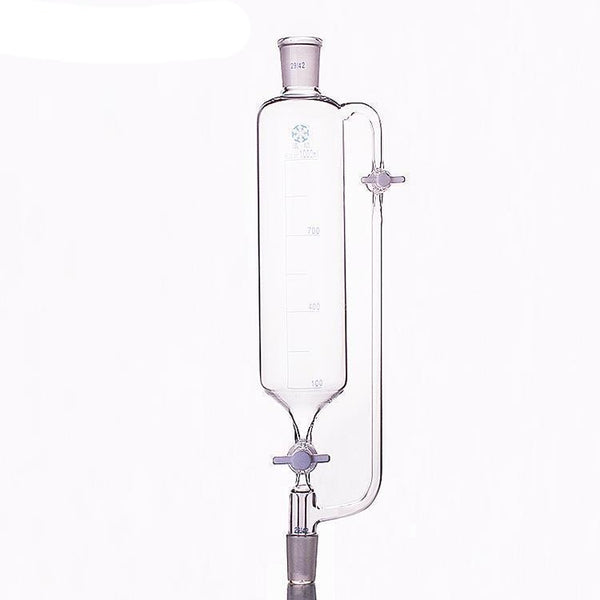 Embudo cuentagotas con llave de paso de PTFE sobre tubo compensador de presión, graduado, de 50 ml a 1.000 ml Laborxing