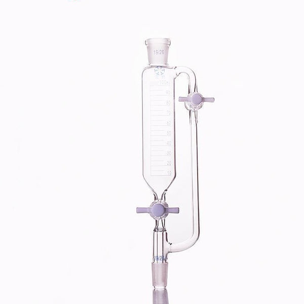 Embudo cuentagotas con llave de paso de PTFE sobre tubo compensador de presión, graduado, de 50 ml a 1.000 ml Laborxing