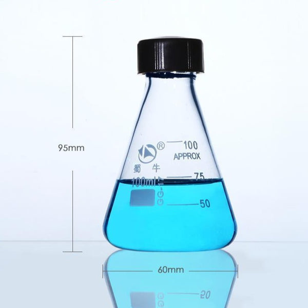 Fiole Erlenmeyer avec fermeture à vis, 50 ml à 1.000 ml Laborxing