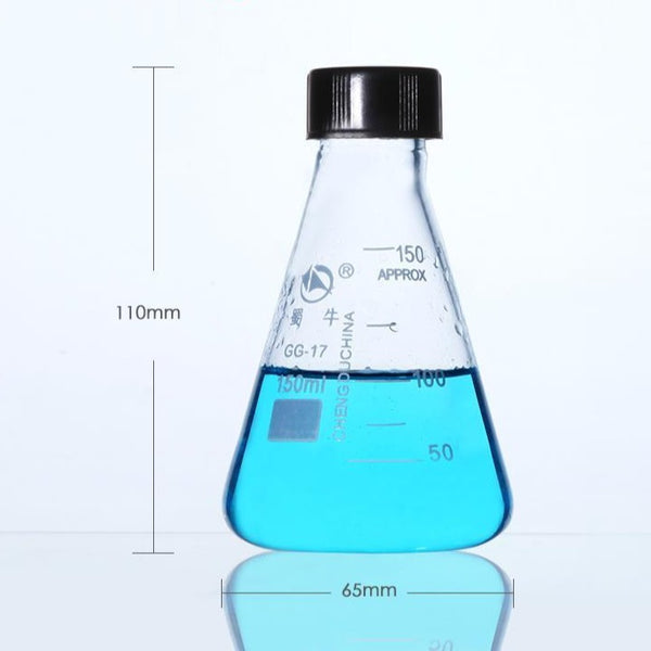 Fiole Erlenmeyer avec fermeture à vis, 50 ml à 1.000 ml Laborxing